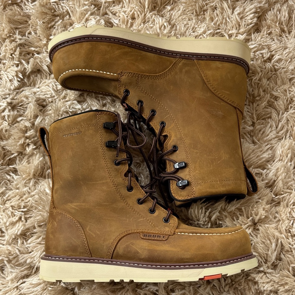 NWOT Brunt Men's The Marin 8” Waterproof (Comp toe) Brown Work Boots 10.5 - Picture 9 of 16